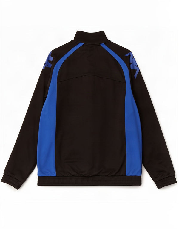 Giacca da ginnastica da uomo con grafica Kappa, grande, in poliestere color block nero