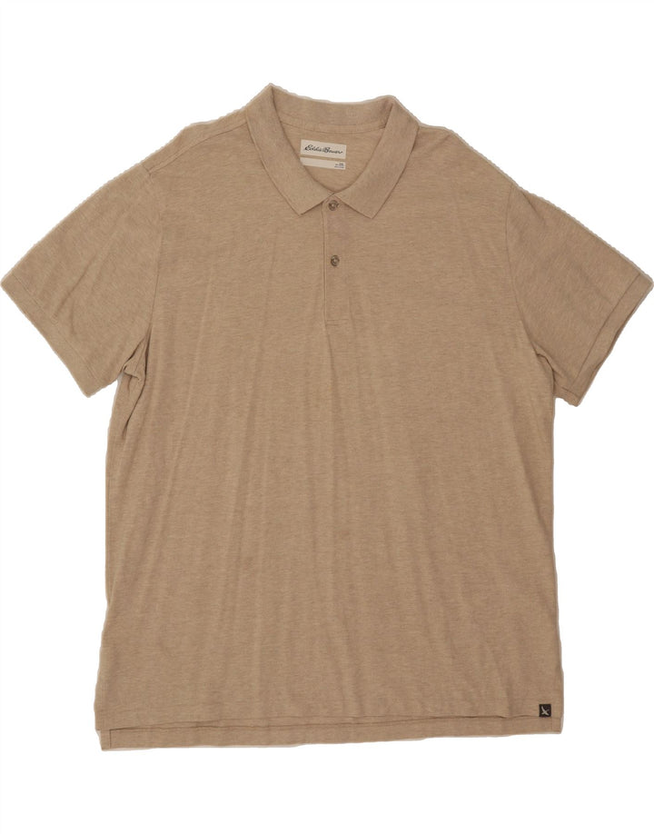 EDDIE BAUER Mens Polo Shirt 2XL Beige Cotton Vintage Eddie Bauer and Second-Hand Eddie Bauer from Messina Hembry 