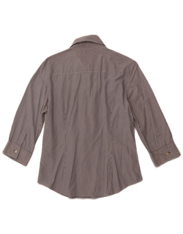 TOMMY HILFIGER Camicia da donna con maniche a 3/4 US 8 medio blu navy gessato