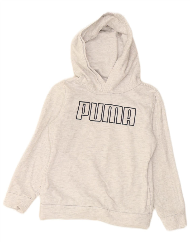 Felpa con cappuccio grafica per ragazze PUMA 6-7 anni in cotone grigio