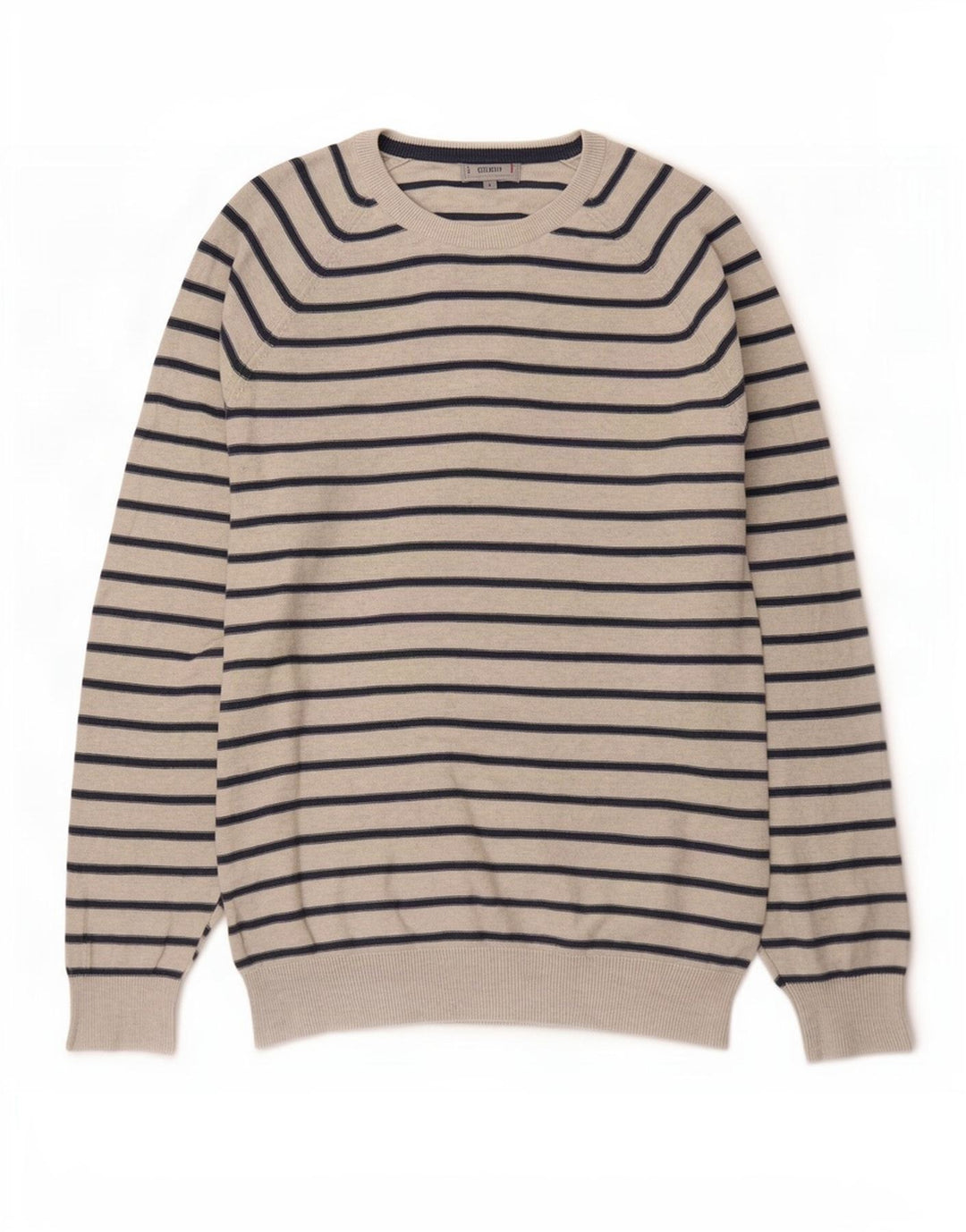 Marks & Spencer Maglione da uomo con scollo a barca a righe grandi grigie