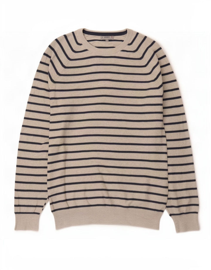 Marks & Spencer Maglione da uomo con scollo a barca a righe grandi grigie