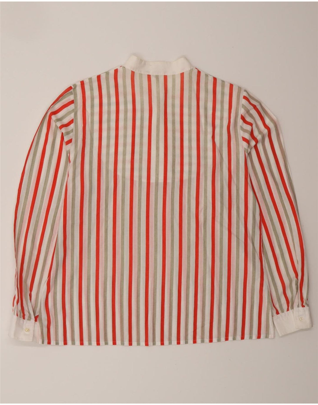Camicia pullover da donna VINTAGE UK 16 Grande poliestere a righe multicolore