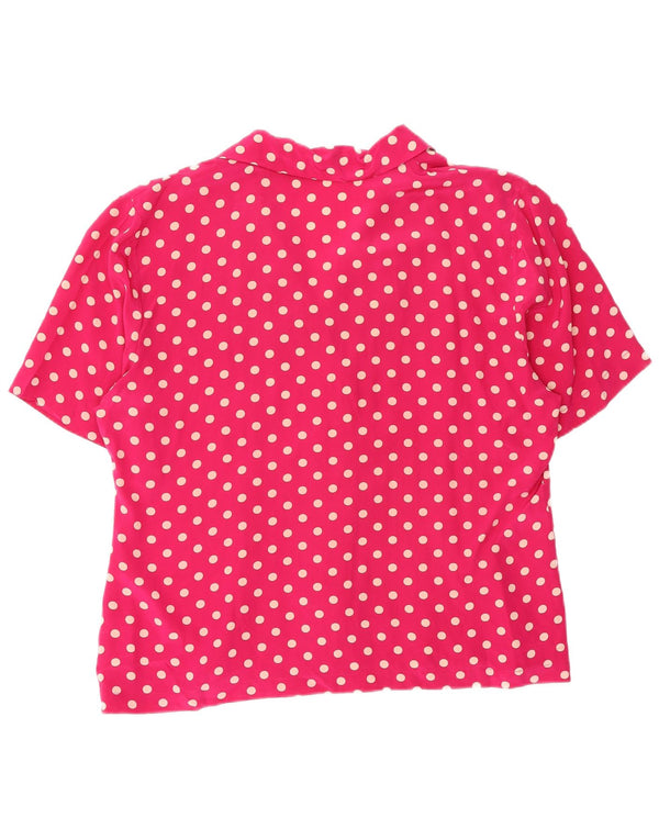 Camicetta Donna Manica Corta Alba Fornari IT 48 XL Seta Rosa a Pois