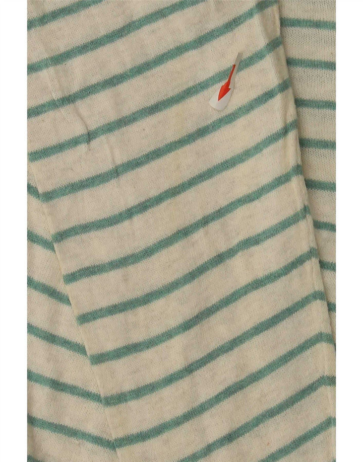 Maglione maglione girocollo da uomo Zara in cotone a righe verde medio
