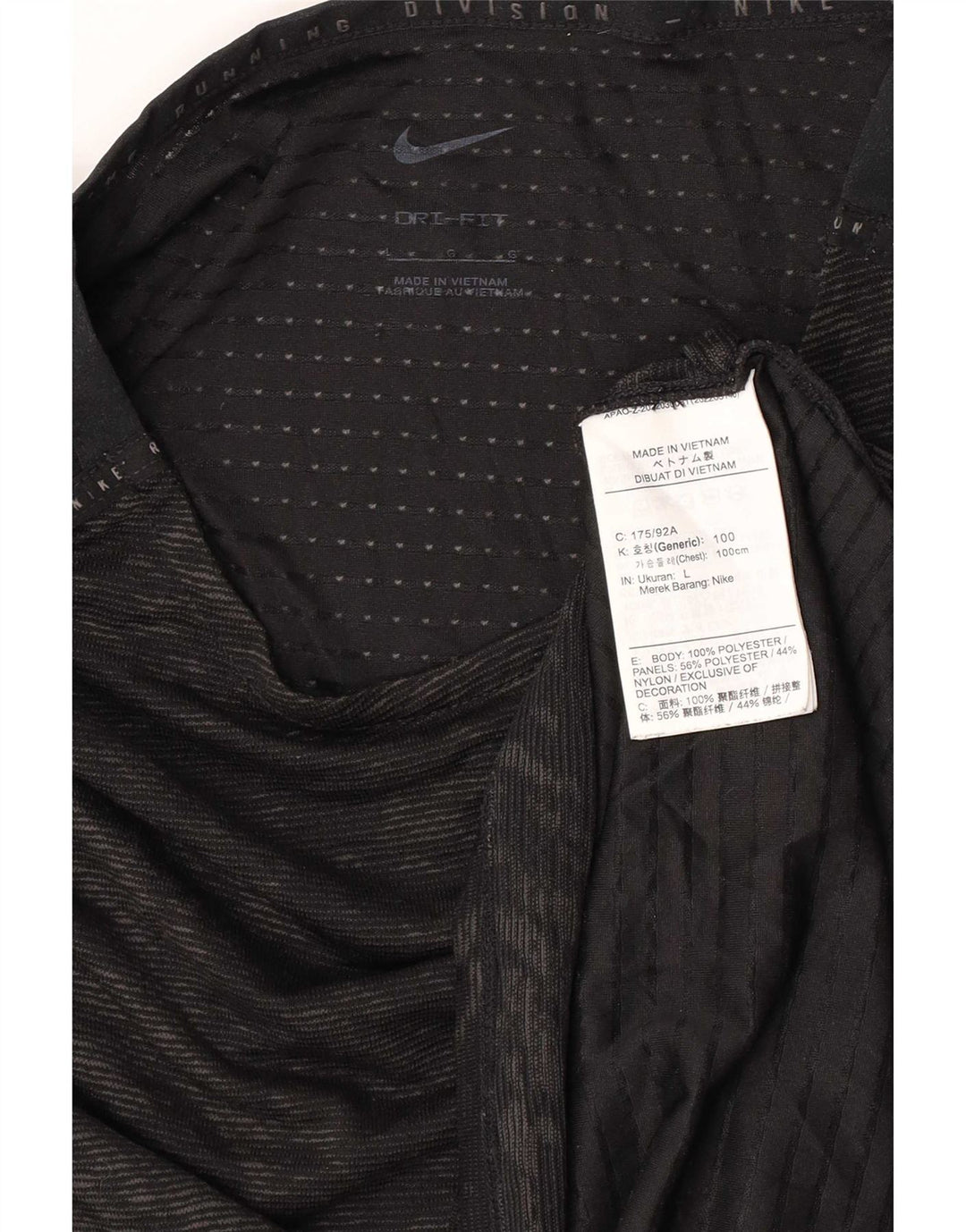 T-shirt da donna Nike Dri Fit con motivo astratto, taglia UK 14, grande, nera