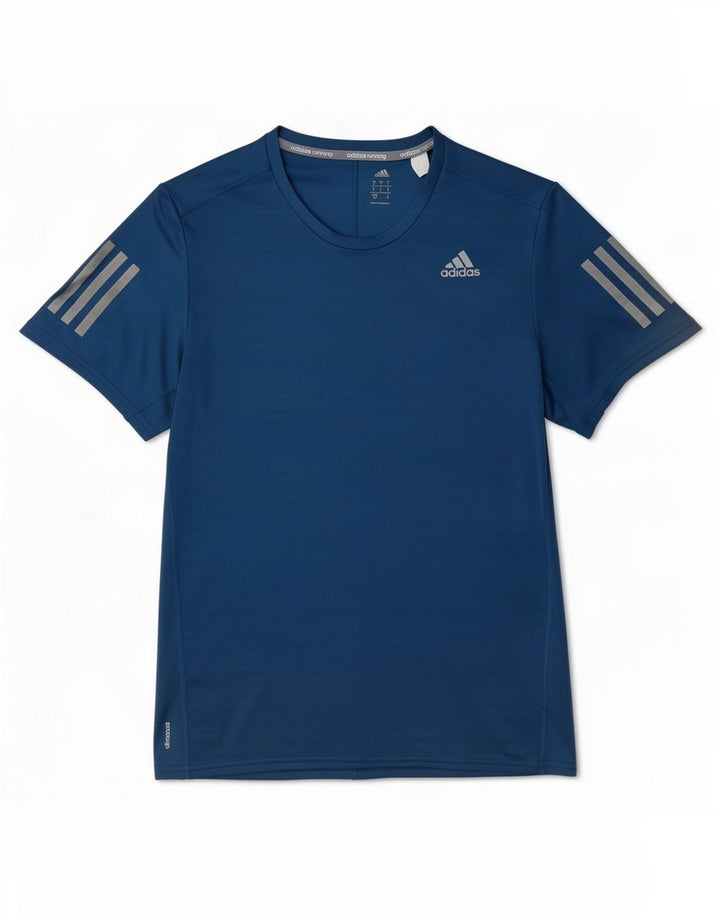 T-shirt Adidas Climacool da uomo piccola in poliestere blu