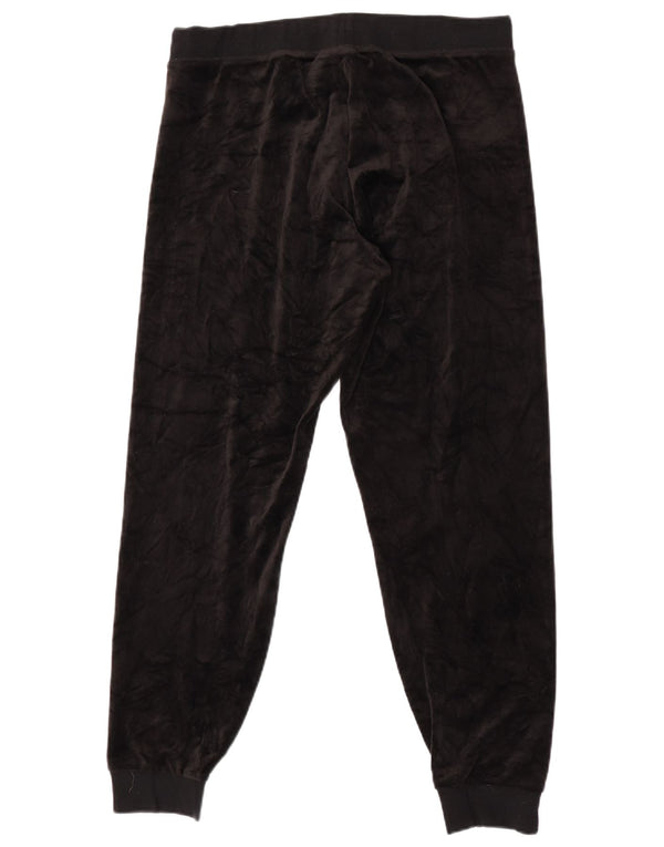 Juicy Couture Pantaloni da tuta in velluto da donna Joggers UK 16 Large Nero