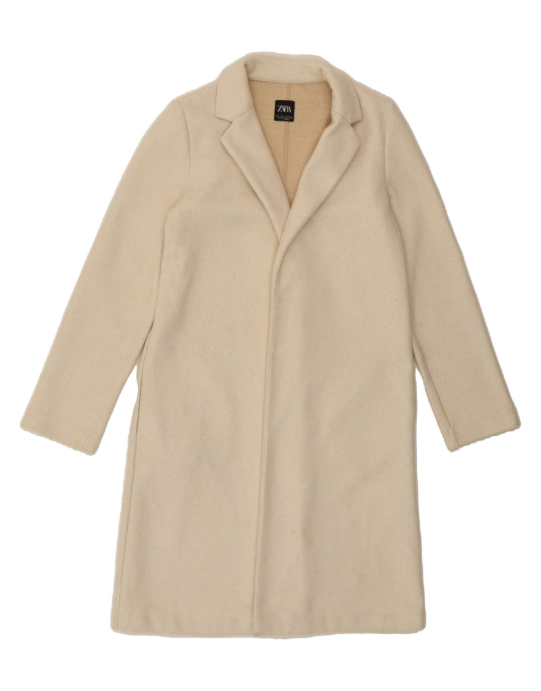 ZARA Womens Overcoat UK 10 Small Beige Polyester Vintage Zara and Second-Hand Zara from Messina Hembry 