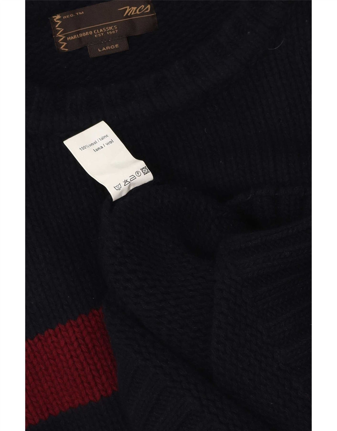 Marlboro Classics Maglione girocollo da uomo grande color block blu navy