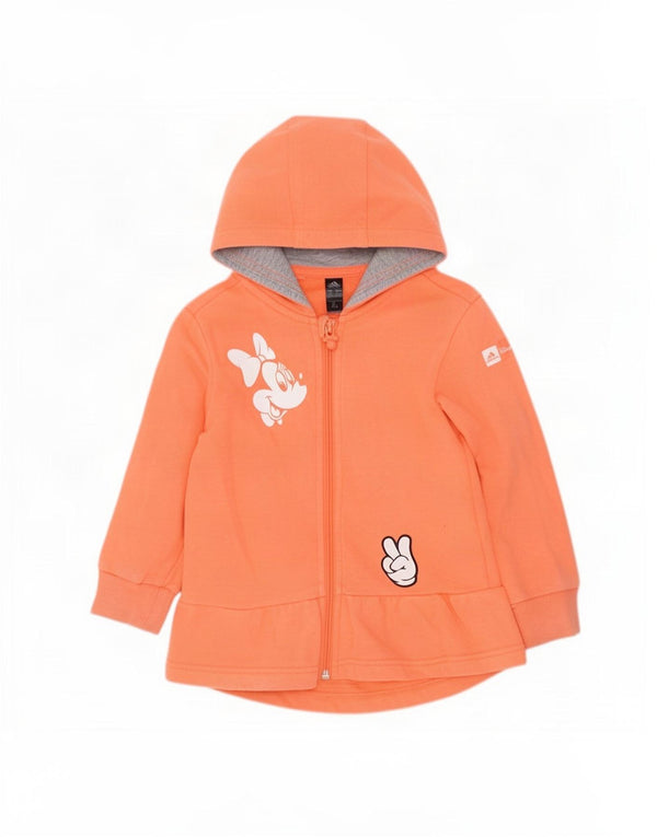 Maglione con cappuccio e zip grafica Disney da bambina Adidas 18-24 mesi Arancione