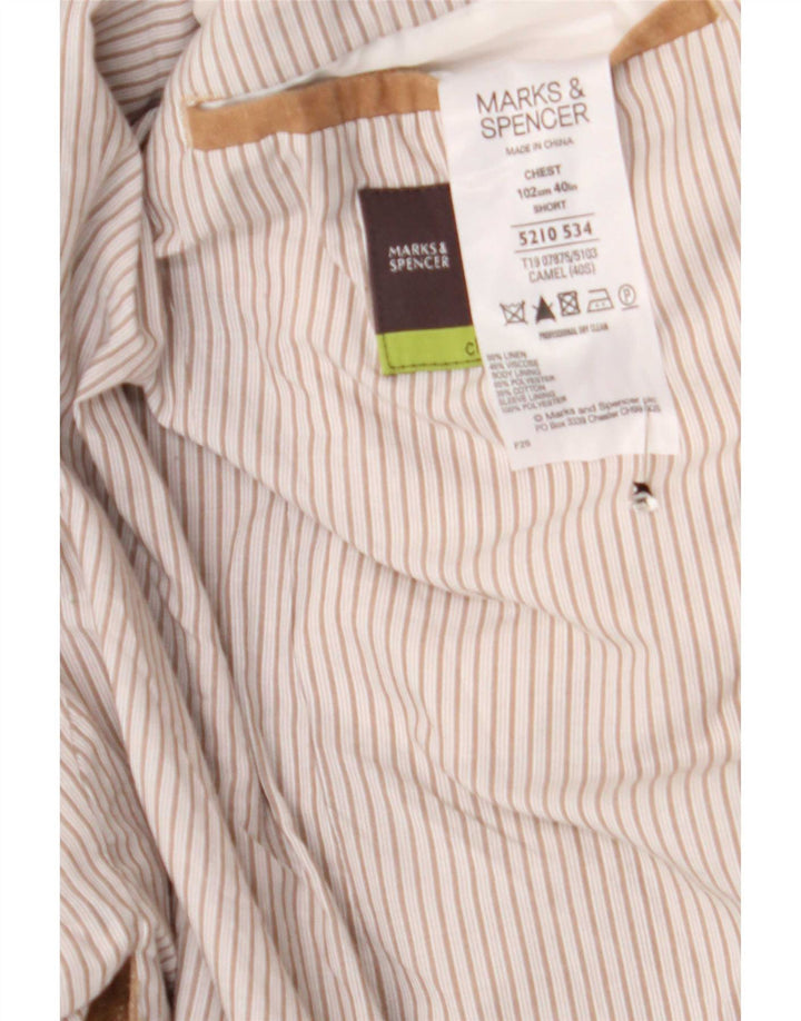 Giacca blazer a 2 bottoni Marks & Spencer da uomo UK 40 Lino beige medio