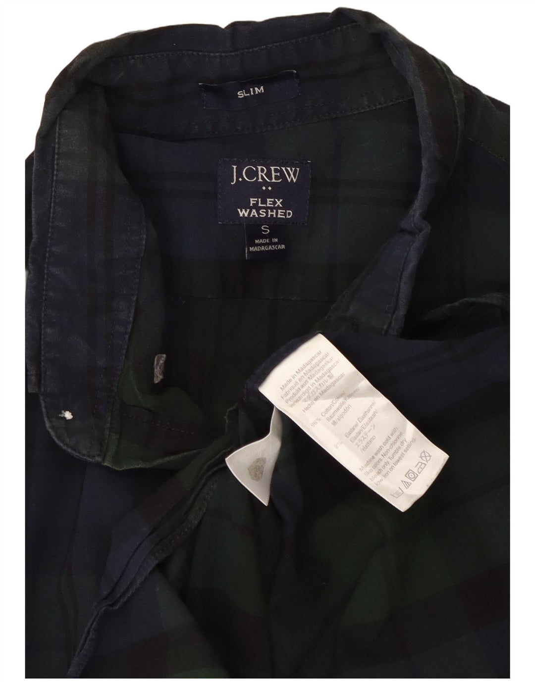 Camicia slim da uomo J. Crew in cotone a quadri verdi piccoli