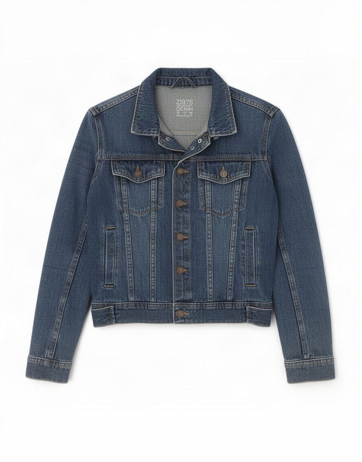 Giacca in denim da donna Zara UK 10 piccola in cotone blu