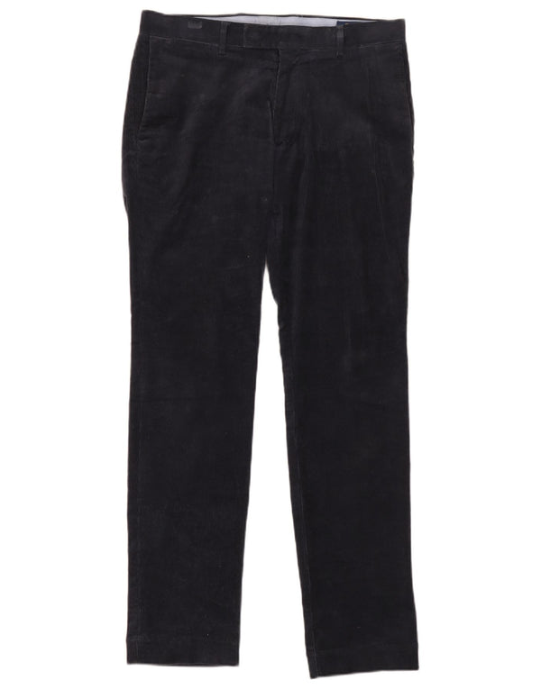 Pantaloni slim in velluto a coste da uomo Polo Ralph Lauren W31 L32 in cotone blu navy