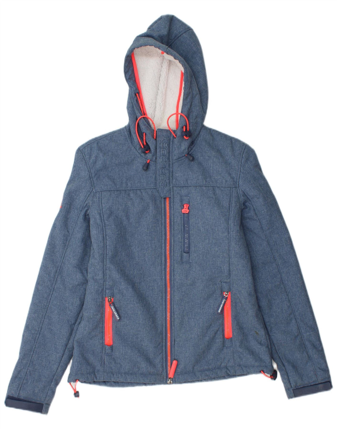 Giacca a vento Sherpa con cappuccio Windtrekker da donna SUPERDRY UK 6 XS Blu