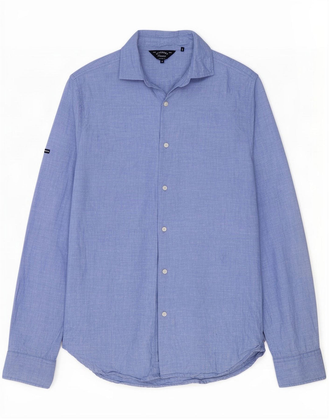 Camicia da uomo Superdry Lino screziato blu medio