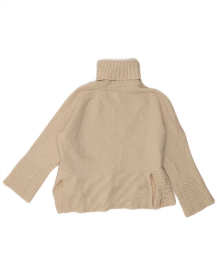 Maglione maglione a collo alto da donna Reiss UK 14 lana bianco sporco medio