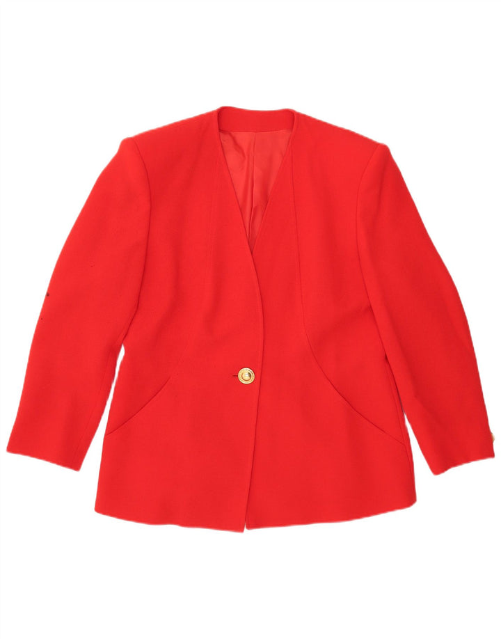 Giacca blazer oversize da donna a 1 bottone Marina Rinaldi taglia 19 piccola rossa