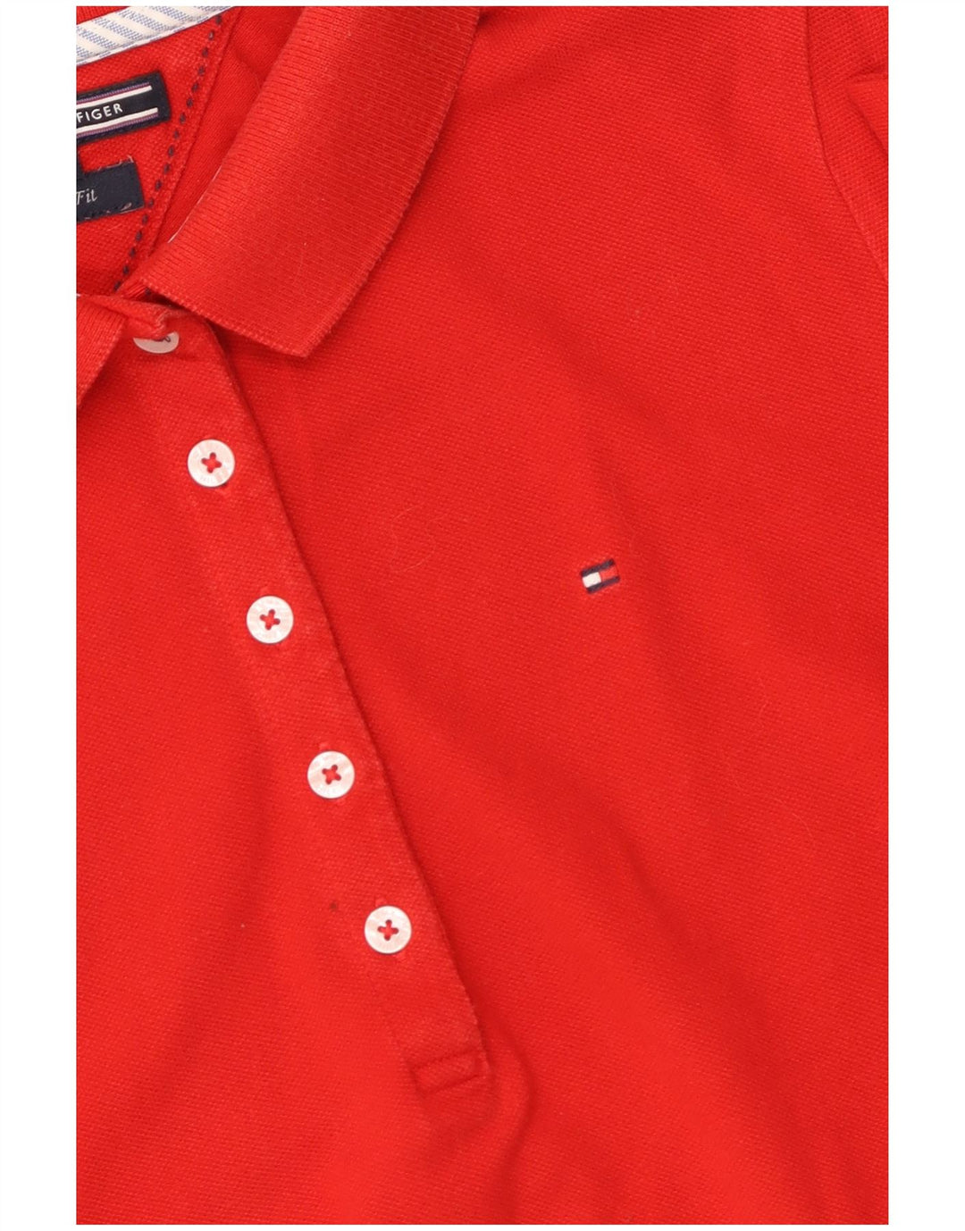 TOMMY HILFIGER Polo da donna slim fit UK 12 media rossa