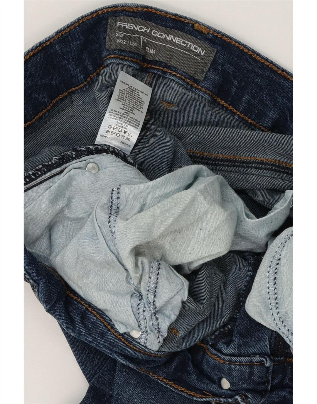 Jeans slim da uomo French Connection W32 L34 cotone blu