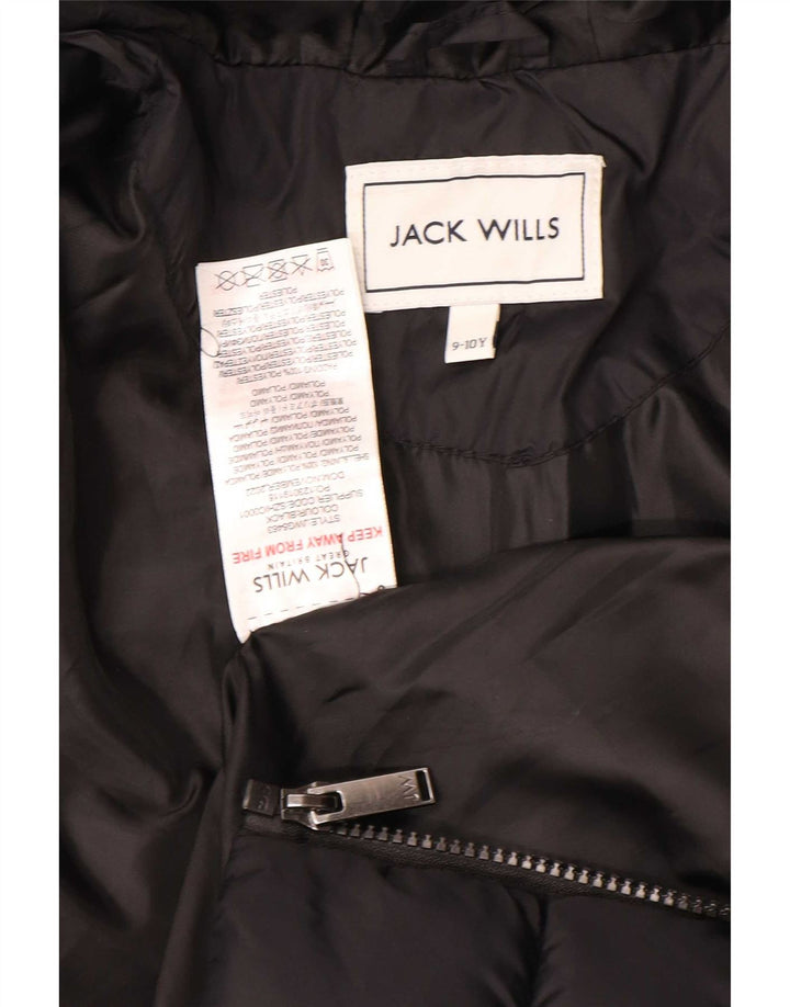 Giacca imbottita con cappuccio Jack Wills per ragazzi 9-10 anni in poliammide nera