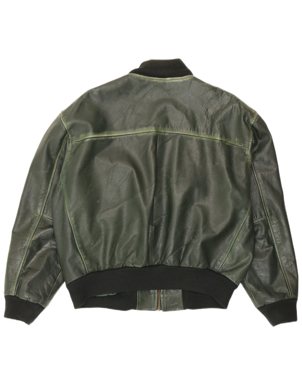 Giacca in pelle bomber da uomo Conbipel UK 40 grande in pelle verde
