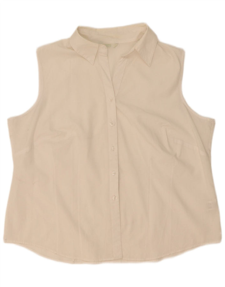 Camicia senza maniche da donna Marks & Spencer UK 20 2XL Poliestere bianco