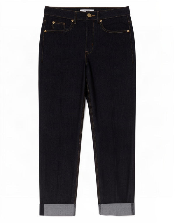 Jeans corti a sigaretta da donna Marks & Spencer UK 8 piccoli W26 L26 blu navy