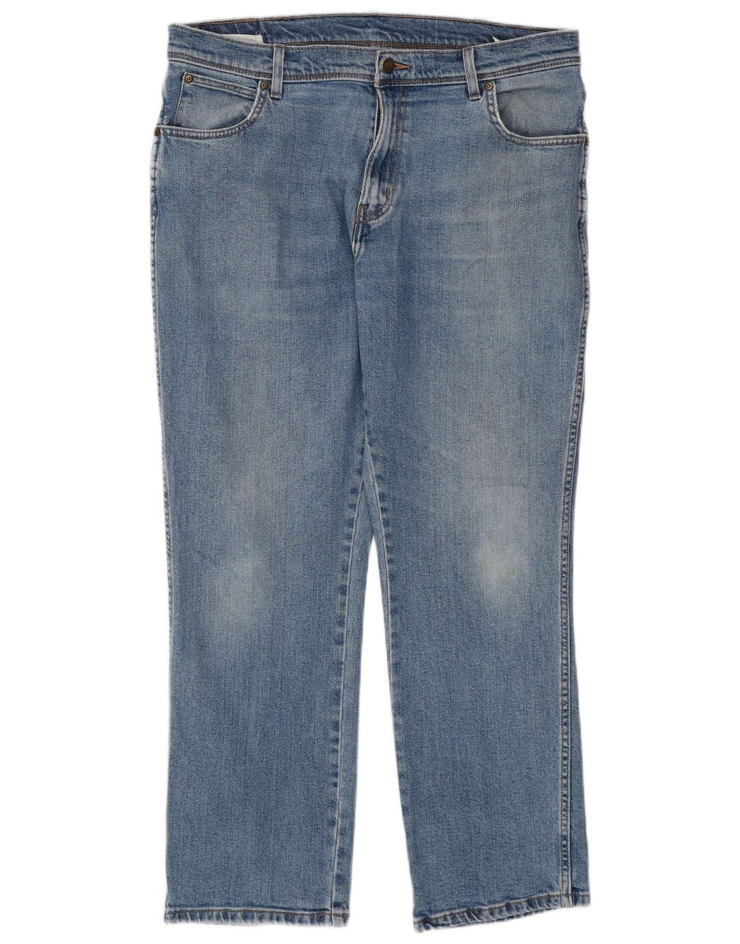 Jeans dritti da uomo Wrangler vestibilità regolare W36 L30 cotone blu