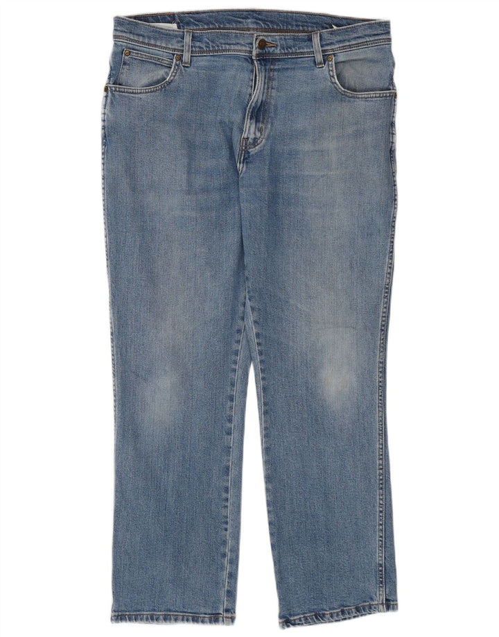 Jeans dritti da uomo Wrangler vestibilità regolare W36 L30 cotone blu