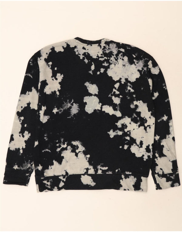 Hollister Felpa grafica da uomo Maglione Large Nero Tie Dye Cotton