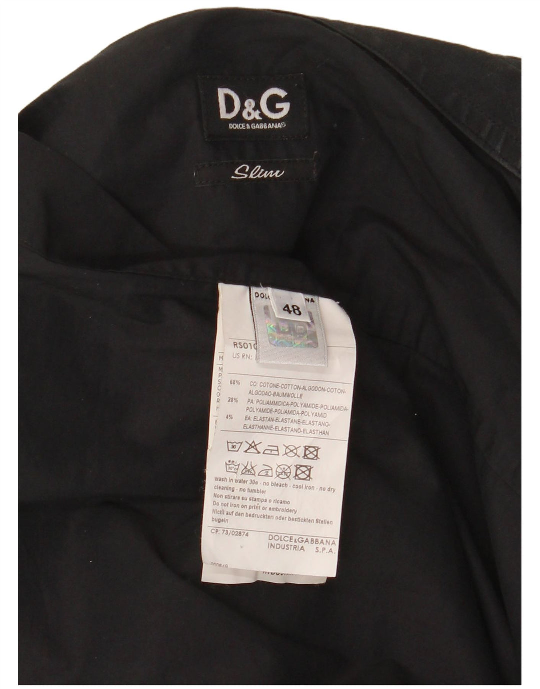 Camicia Slim Uomo Dolce & Gabbana IT 48 Cotone Nero Medio