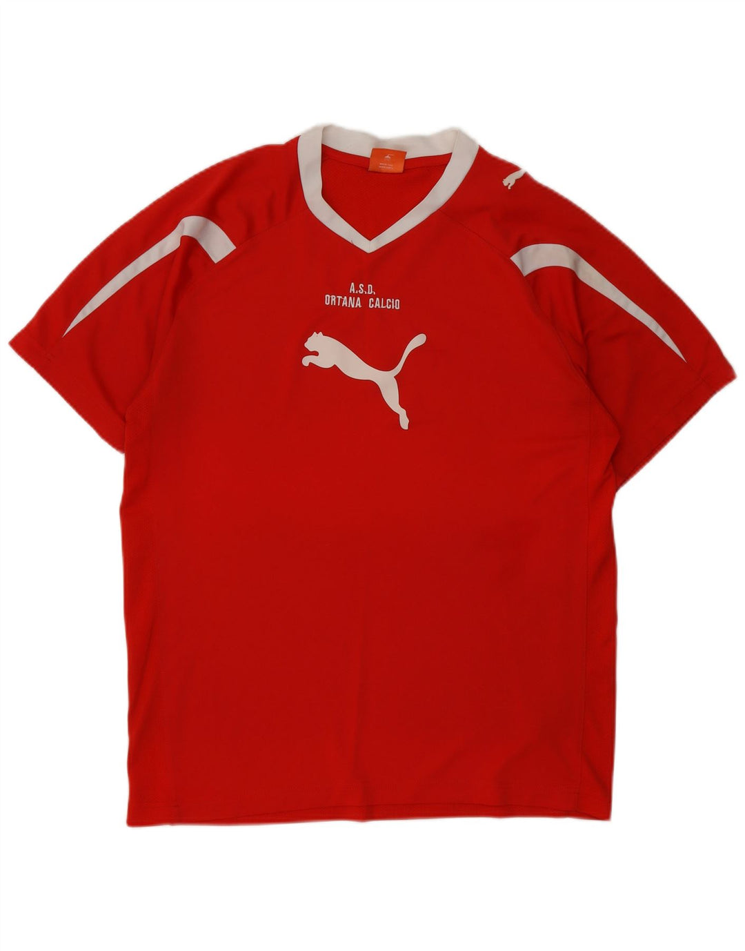 T-shirt grafica da uomo Puma Top rosso medio color block