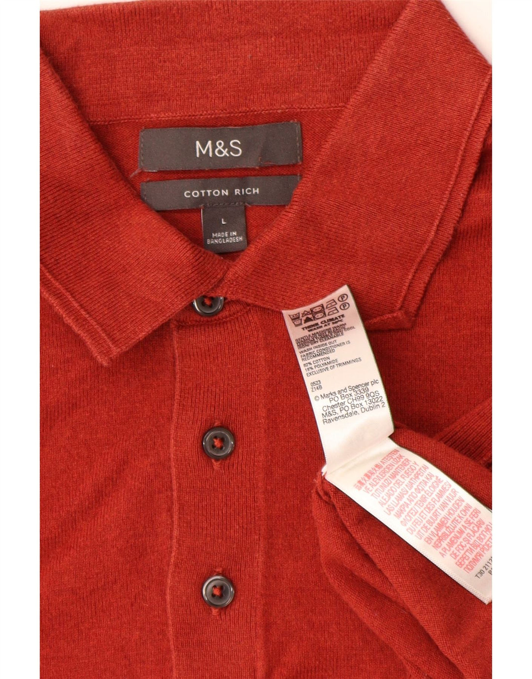 MARKS & SPENCER Maglione da uomo con collo alto grande cotone rosso