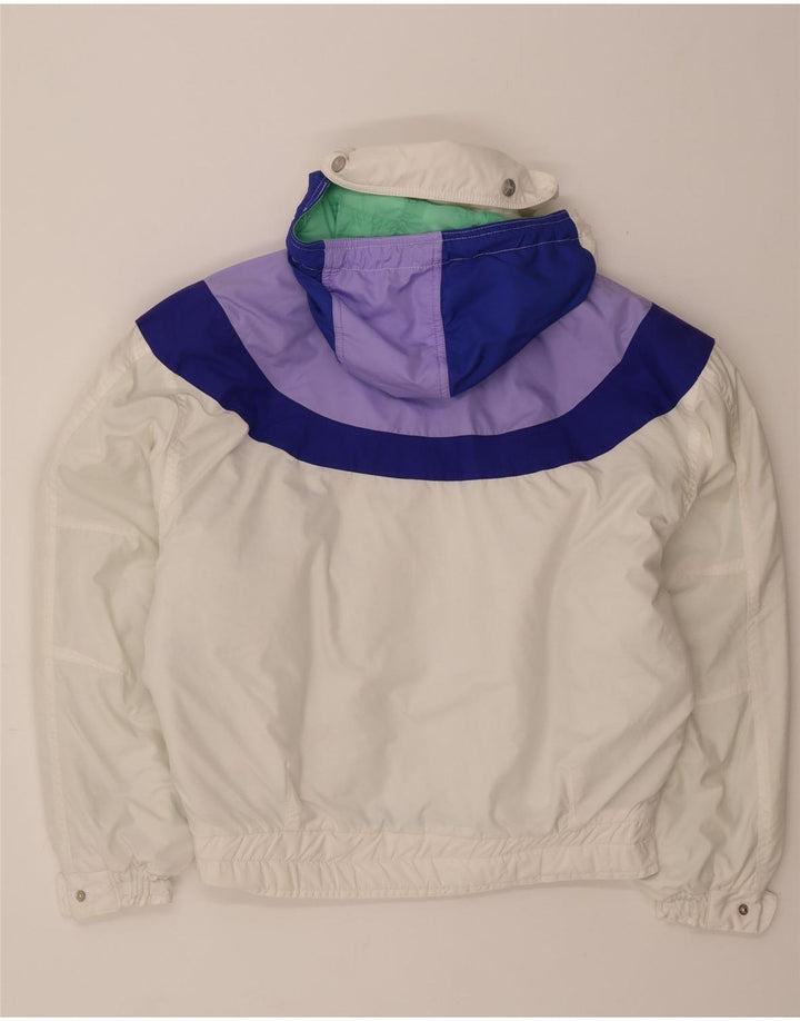 ELLESSE Womens Graphic Windbreaker Jacket UK 18 XL White Colourblock Vintage Ellesse and Second-Hand Ellesse from Messina Hembry 