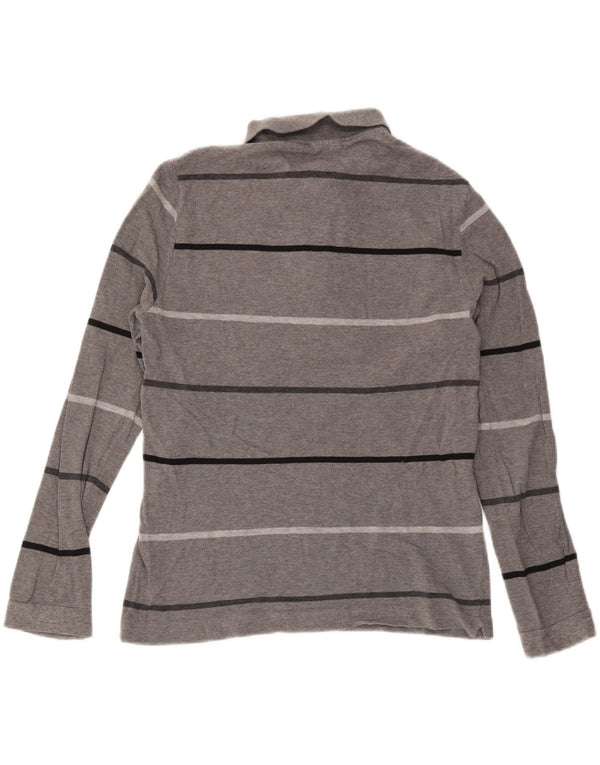 Polo Lacoste da uomo a maniche lunghe slim fit taglia 4 grigio medio a righe