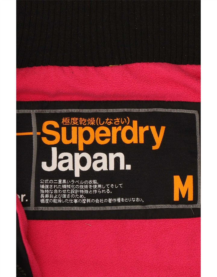 Giacca a vento con cappuccio da donna Superdry UK 14 nylon nero medio