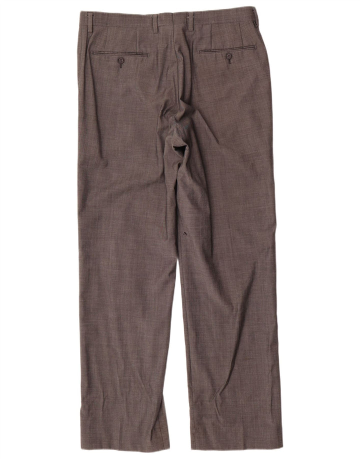 Pantaloni da abito dritti autografi da uomo Marks & Spencer W34 L31 lana grigia