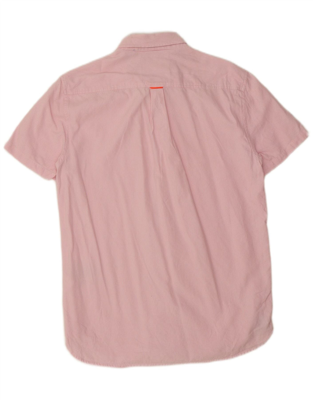 Camicia da uomo a maniche corte con vestibilità regolare Superdry, cotone gessato rosa medio