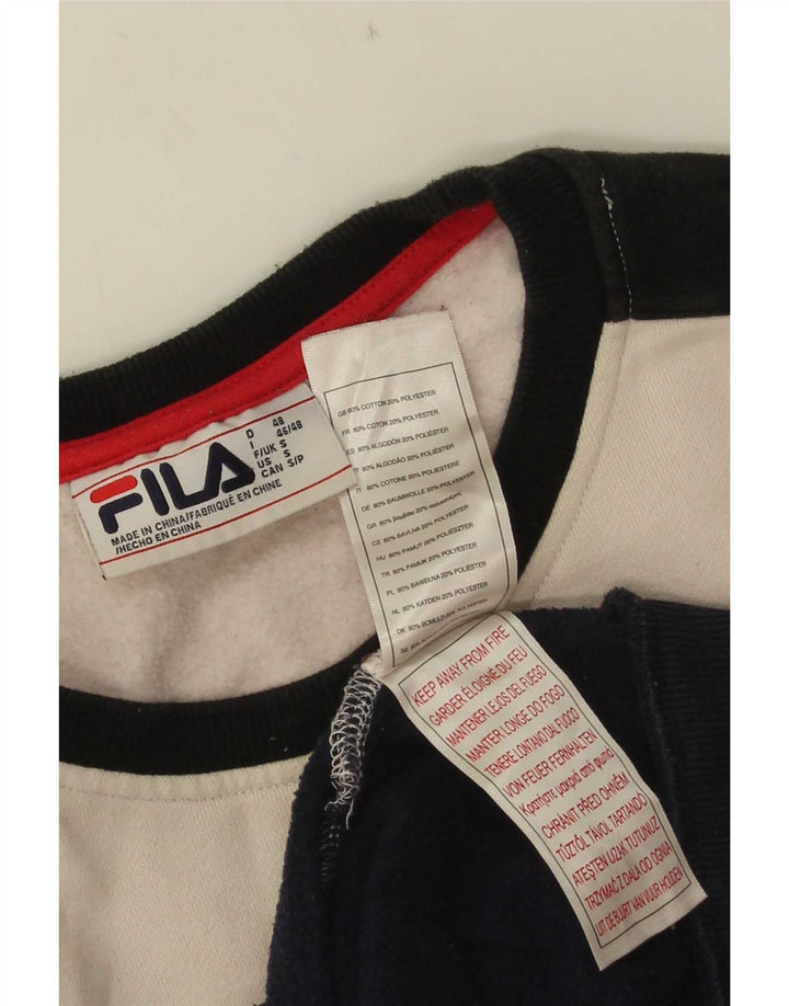 Fila Felpa grafica da uomo Maglione piccolo in cotone color block multicolore