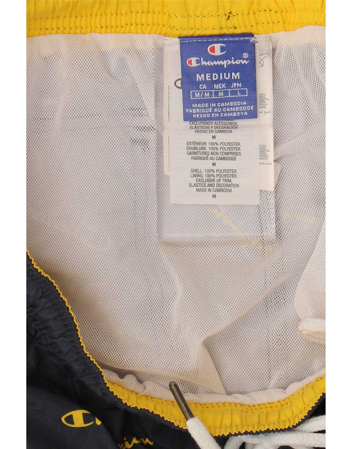 Pantaloncini da bagno grafici da uomo Champion, poliestere medio blu navy