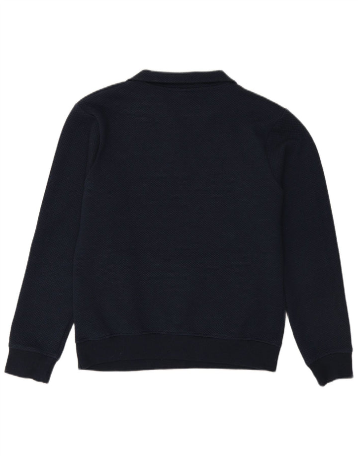 BENCH Felpa da uomo con collo a scatto, maglione medio, blu navy in poliestere