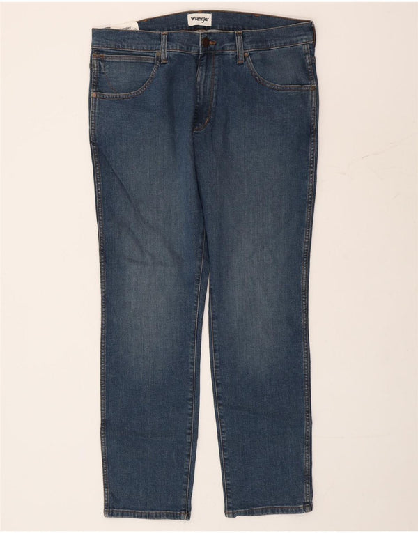 Jeans Wrangler da uomo Larston slim affusolati W36 L32 cotone blu