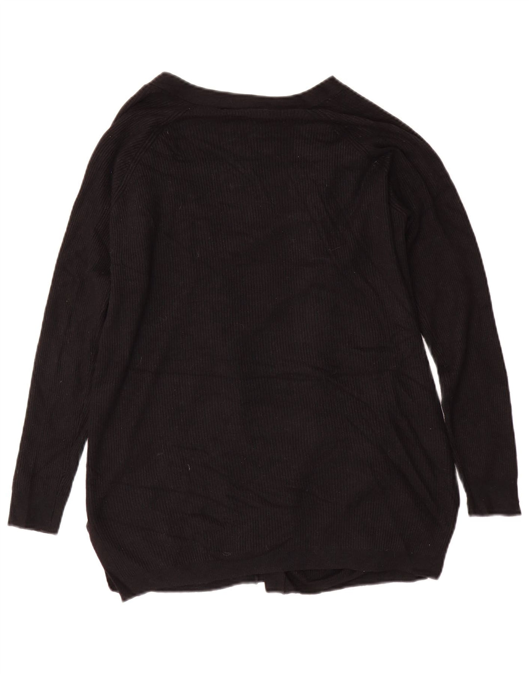 Maglione cardigan aperto da donna Marks & Spencer UK 10 piccolo in viscosa nera