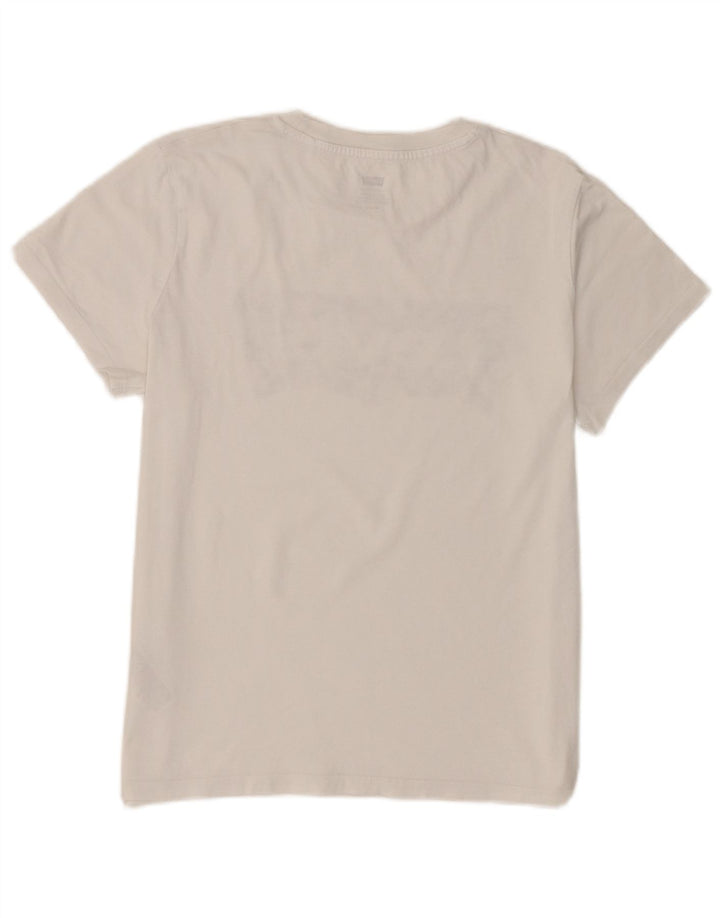 T-shirt grafica da donna Levi's Top UK 12 cotone bianco medio