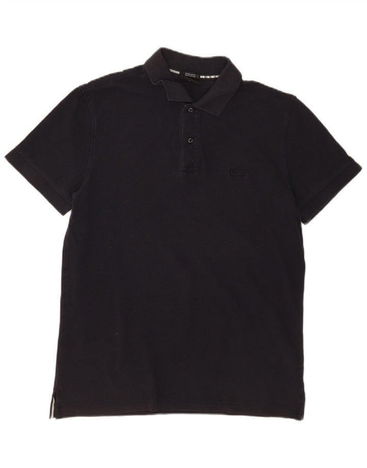 Polo Hugo Boss da uomo vestibilità regolare in cotone blu navy medio