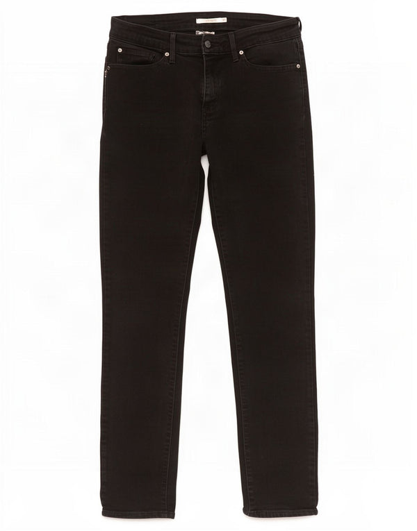 Levi's Womens 712 Slim Jeans W31 L30 Black Cotton
