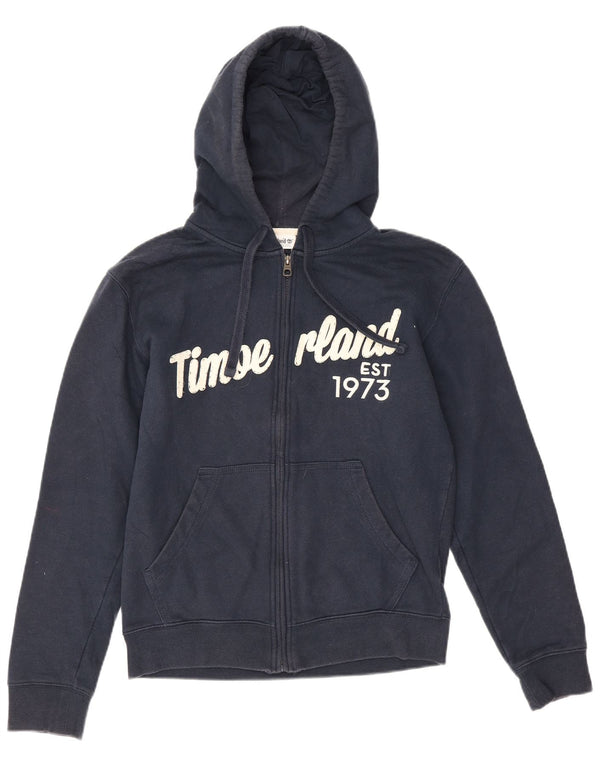 Timberland Maglione con cappuccio con zip grafica da uomo piccolo blu navy