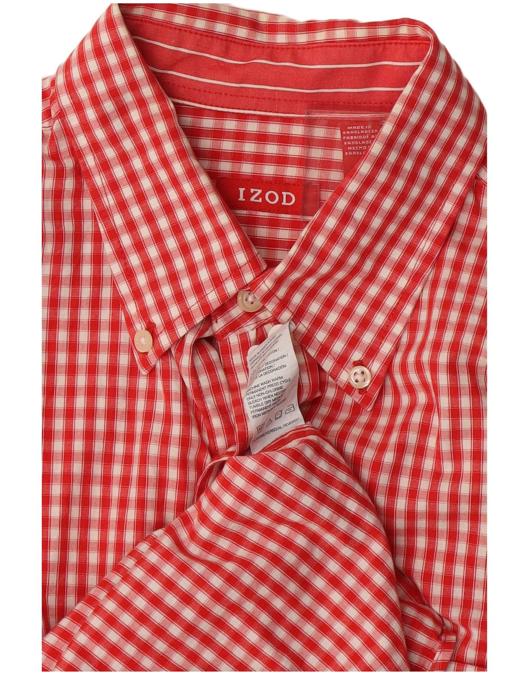 Camicia da uomo IZOD in cotone a quadretti rosso medio